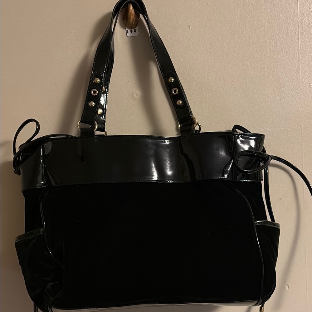 Juicy Couture Black and Gold Tote with Velvet and Patent Leather - Picture 5 of 10